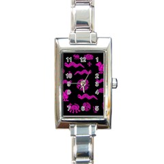 Aztecs Pattern Rectangle Italian Charm Watch