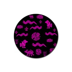 Aztecs Pattern Rubber Round Coaster (4 Pack) 