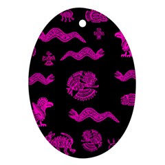 Aztecs Pattern Oval Ornament (two Sides)