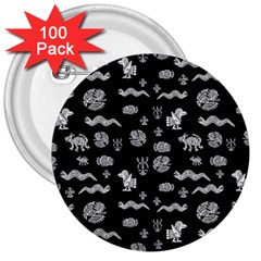 Aztecs Pattern 3  Buttons (100 Pack) 