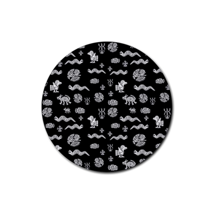 Aztecs pattern Rubber Round Coaster (4 pack) 