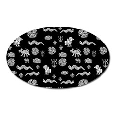 Aztecs Pattern Oval Magnet