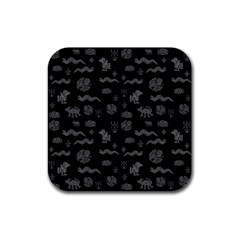 Aztecs Pattern Rubber Square Coaster (4 Pack)  by ValentinaDesign