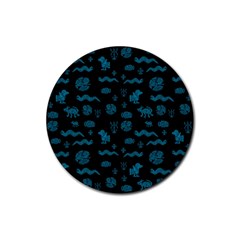 Aztecs Pattern Rubber Coaster (round)  by ValentinaDesign