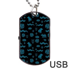 Aztecs Pattern Dog Tag Usb Flash (two Sides) by ValentinaDesign