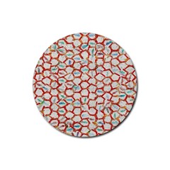 Honeycomb Pattern             Rubber Coaster (round) by LalyLauraFLM