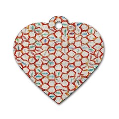 Honeycomb Pattern             Dog Tag Heart (one Side) by LalyLauraFLM