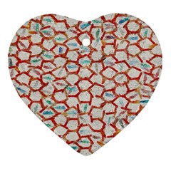 Honeycomb Pattern             Ornament (heart) by LalyLauraFLM