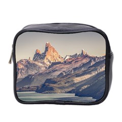 Fitz Roy And Poincenot Mountains Lake View   Patagonia Mini Toiletries Bag 2-side by dflcprints