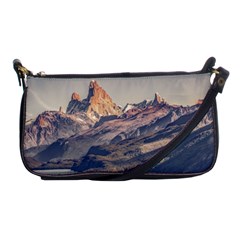 Fitz Roy And Poincenot Mountains Lake View   Patagonia Shoulder Clutch Bags by dflcprints