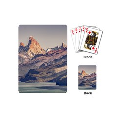 Fitz Roy And Poincenot Mountains Lake View   Patagonia Playing Cards (mini)  by dflcprints