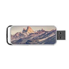 Fitz Roy And Poincenot Mountains Lake View   Patagonia Portable Usb Flash (two Sides) by dflcprints