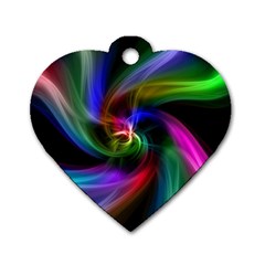 Abstract Art Color Design Lines Dog Tag Heart (two Sides) by Nexatart