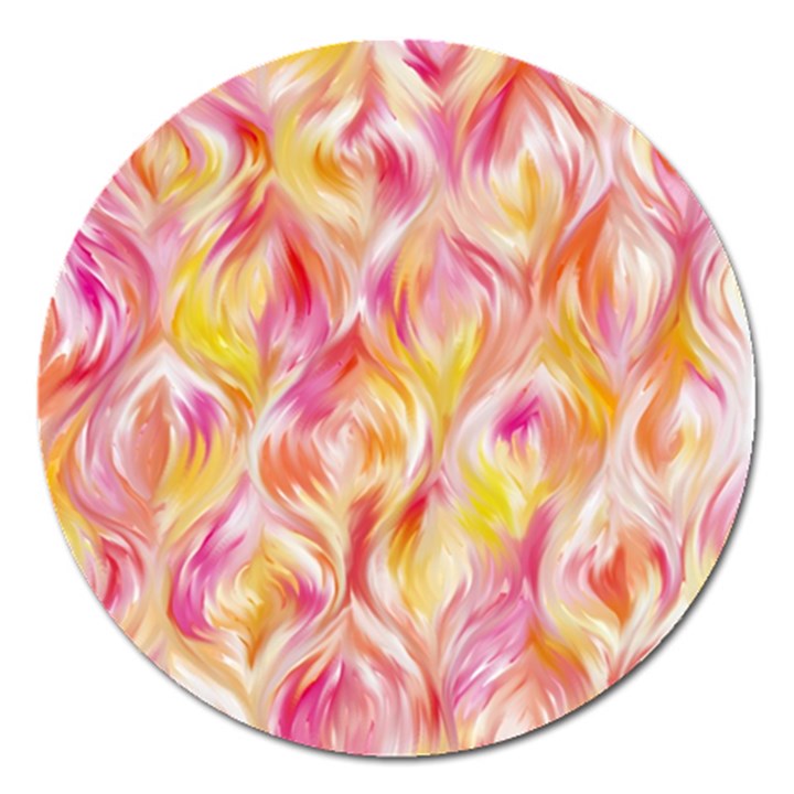 Pretty Painted Pattern Pastel Magnet 5  (Round)