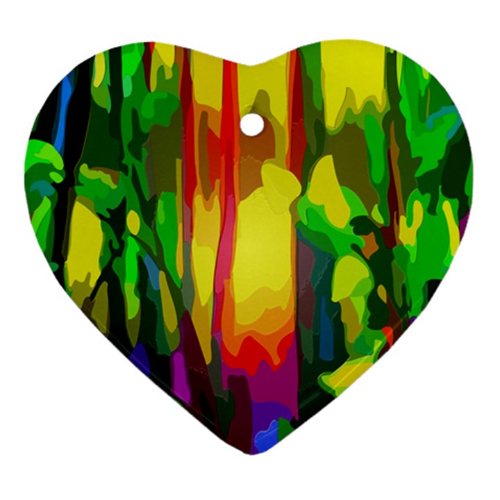 Abstract Vibrant Colour Botany Ornament (Heart)