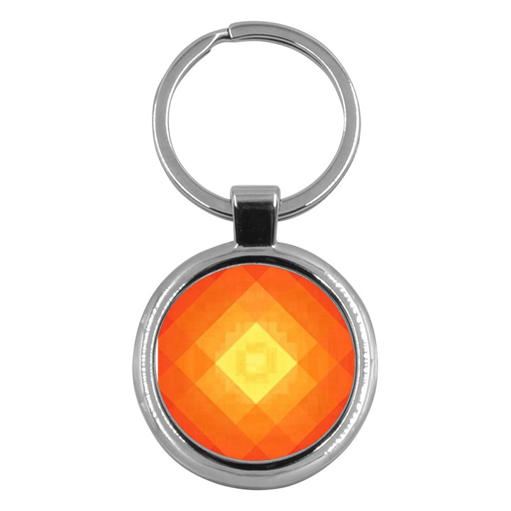 Pattern Retired Background Orange Key Chains (Round) 