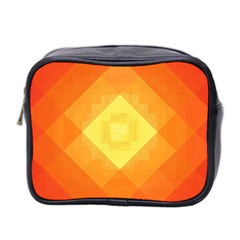 Pattern Retired Background Orange Mini Toiletries Bag 2-side by Nexatart