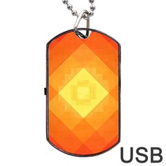 Pattern Retired Background Orange Dog Tag Usb Flash (one Side) by Nexatart