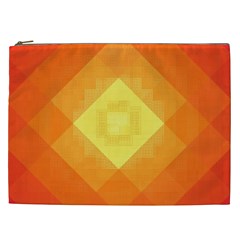 Pattern Retired Background Orange Cosmetic Bag (xxl) 