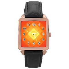 Pattern Retired Background Orange Rose Gold Leather Watch  by Nexatart