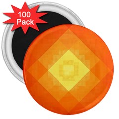 Pattern Retired Background Orange 3  Magnets (100 Pack)