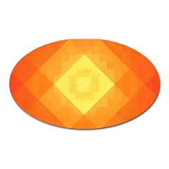 Pattern Retired Background Orange Oval Magnet by Nexatart