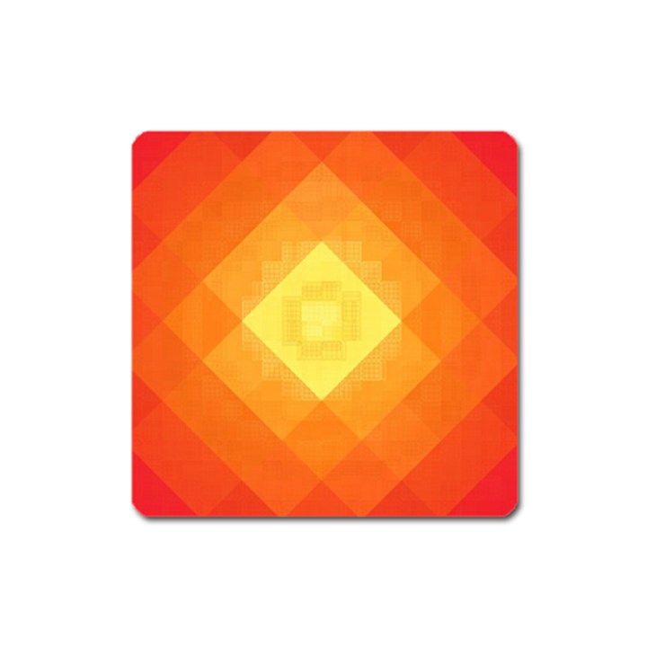 Pattern Retired Background Orange Square Magnet