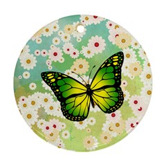 Green Butterfly Ornament (round) by linceazul