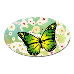 Green Butterfly Oval Magnet by linceazul