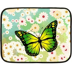 Green Butterfly Double Sided Fleece Blanket (mini)  by linceazul