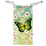 Green Butterfly Jewelry Bag Front