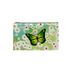 Green Butterfly Cosmetic Bag (small)  by linceazul