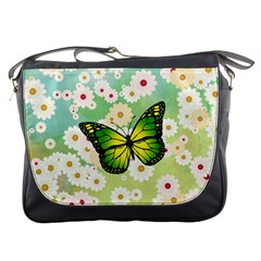 Green Butterfly Messenger Bags by linceazul