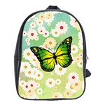 Green Butterfly School Bags (XL)  Front