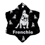 Frenchie Snowflake Ornament (Two Sides) Front