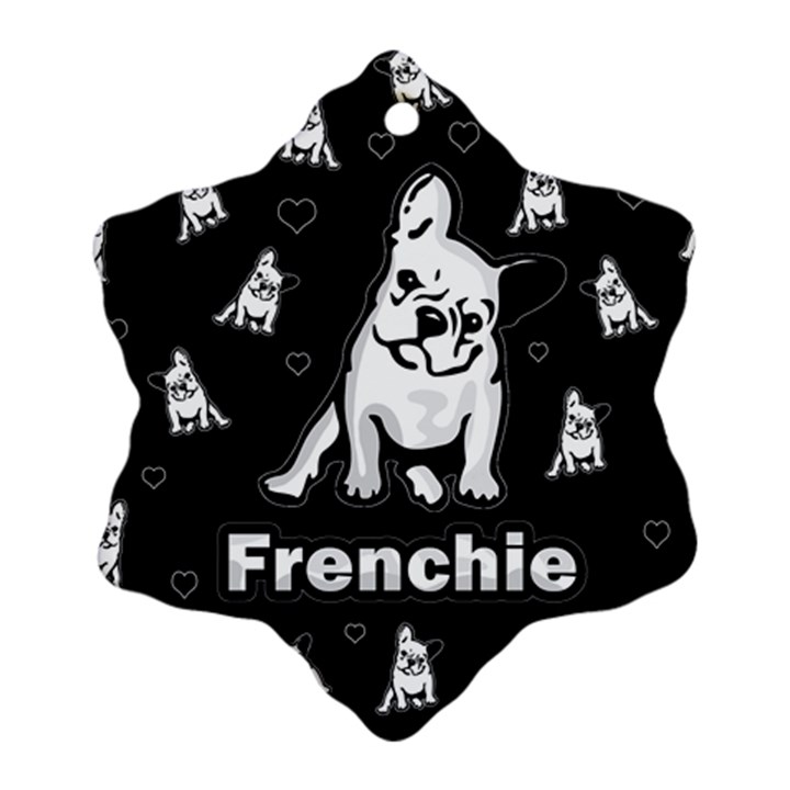 Frenchie Snowflake Ornament (Two Sides)