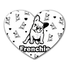 French Bulldog Heart Mousepads by Valentinaart