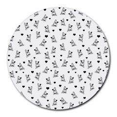 French Bulldog Round Mousepads by Valentinaart