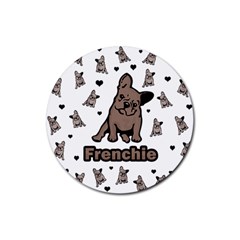 French Bulldog Rubber Coaster (round) 
