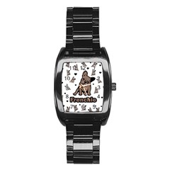 French Bulldog Stainless Steel Barrel Watch by Valentinaart