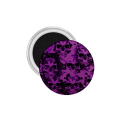 Cloudy Skulls Black Purple 1.75  Magnets