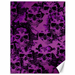 Cloudy Skulls Black Purple Canvas 36  x 48  