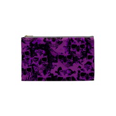 Cloudy Skulls Black Purple Cosmetic Bag (Small) 