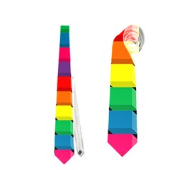 Colorful 3d Rectangles           Necktie by LalyLauraFLM