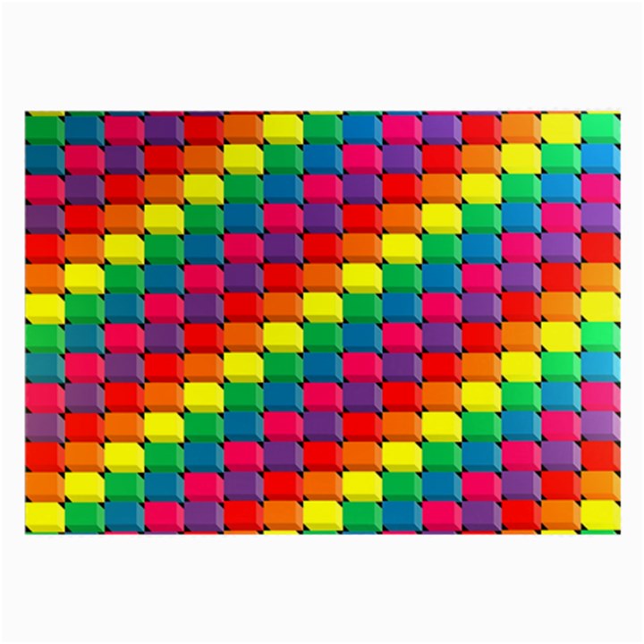 Colorful 3d rectangles           Large Glasses Cloth