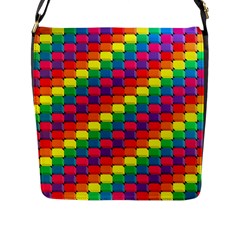 Colorful 3d Rectangles           Flap Closure Messenger Bag (l) by LalyLauraFLM