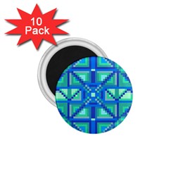 Grid Geometric Pattern Colorful 1 75  Magnets (10 Pack)  by Nexatart