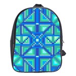 Grid Geometric Pattern Colorful School Bags(Large)  Front