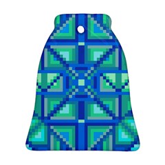 Grid Geometric Pattern Colorful Bell Ornament (two Sides) by Nexatart