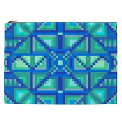 Grid Geometric Pattern Colorful Cosmetic Bag (xxl) 